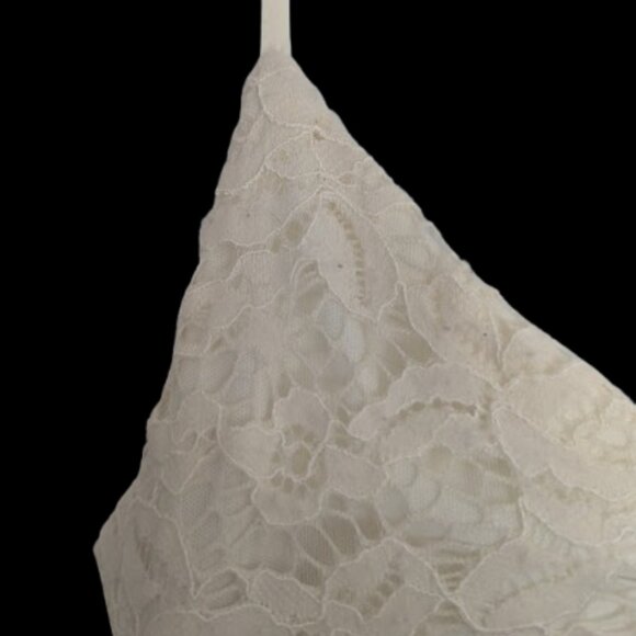 White and Khaki Romper Size Medium - Picture 3 of 4